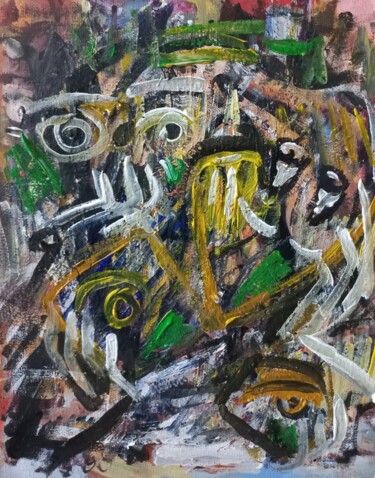 Peinture intitulée "Les penseurs 1" par Sam Keusseyan Gladiateur, Œuvre d'art originale, Acrylique