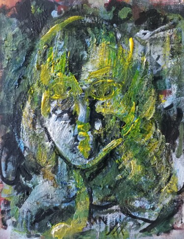 Painting titled "" femme sans visage…" by Sam Keusseyan Gladiateur, Original Artwork, Acrylic