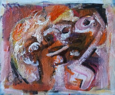 Peinture intitulée "" couple " 7" par Sam Keusseyan Gladiateur, Œuvre d'art originale, Acrylique