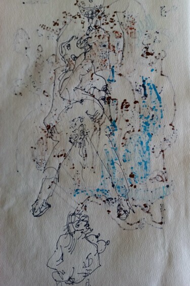 Malerei mit dem Titel "" fiestas.." 2" von Sam Keusseyan Gladiateur, Original-Kunstwerk, Bleistift