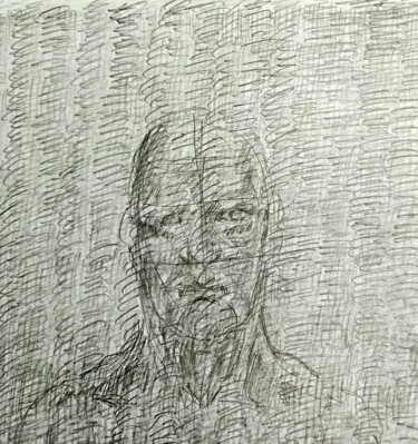 Painting titled "Portrait n ..n" by Sam Keusseyan Gladiateur, Original Artwork, Pencil