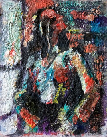 Pintura intitulada "" les pétales d'amo…" por Sam Keusseyan Gladiateur, Obras de arte originais, Acrílico