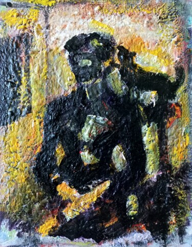 Peinture intitulée "" damme noir.."" par Sam Keusseyan Gladiateur, Œuvre d'art originale, Acrylique