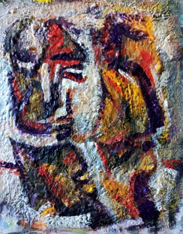 Peinture intitulée "" les masqués.."" par Sam Keusseyan Gladiateur, Œuvre d'art originale, Acrylique