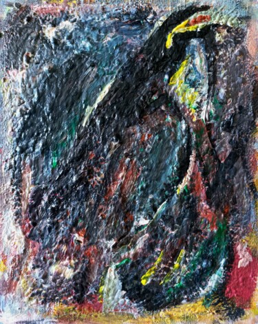 Painting titled "" corbeau en crié..…" by Sam Keusseyan Gladiateur, Original Artwork, Acrylic