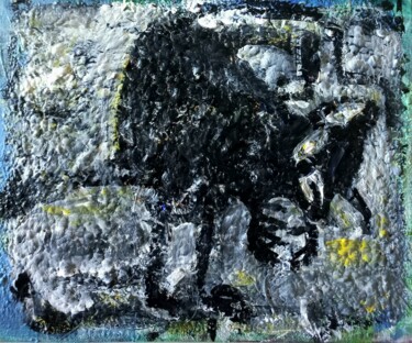 Painting titled "" une vie en colère…" by Sam Keusseyan Gladiateur, Original Artwork, Acrylic
