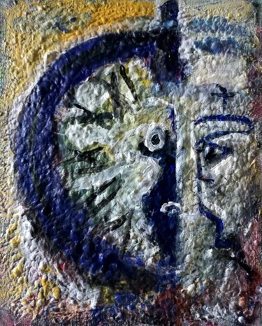 Pintura titulada "" temps sur horloge…" por Sam Keusseyan Gladiateur, Obra de arte original, Acrílico