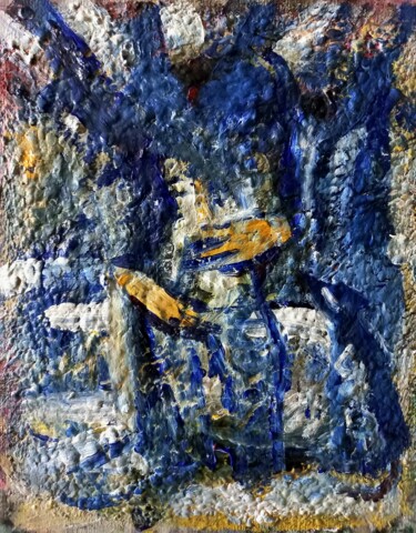 Painting titled "" femme bleue.." hg…" by Sam Keusseyan Gladiateur, Original Artwork, Acrylic