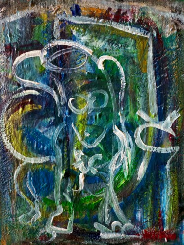 Картина под названием "" pensée.." 12" - Sam Keusseyan Gladiateur, Подлинное произведение искусства, Акрил