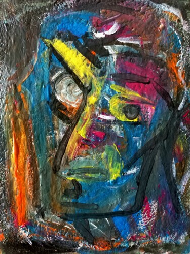 Peinture intitulée "" cœur de taureau..…" par Sam Keusseyan Gladiateur, Œuvre d'art originale, Acrylique
