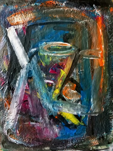 Pintura intitulada "" homme taureau.." 9" por Sam Keusseyan Gladiateur, Obras de arte originais, Acrílico