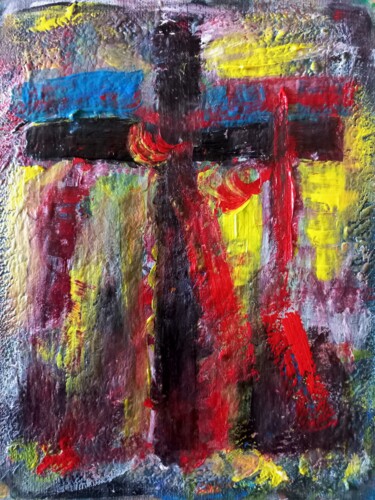 Painting titled "" enfin Christ il s…" by Sam Keusseyan Gladiateur, Original Artwork, Acrylic