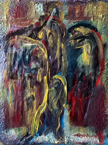 Painting titled "" sur le croix mon…" by Sam Keusseyan Gladiateur, Original Artwork, Acrylic