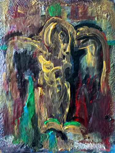 Painting titled "" sur le croix mon…" by Sam Keusseyan Gladiateur, Original Artwork, Acrylic
