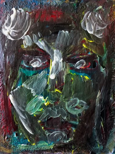 Peinture intitulée "" miroir ne triche…" par Sam Keusseyan Gladiateur, Œuvre d'art originale, Acrylique