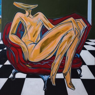 Painting titled "" le temps dans ton…" by Sam Keusseyan Gladiateur, Original Artwork, Acrylic