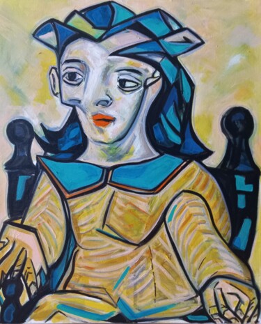 Peinture intitulée "" Joconde.." d'aprè…" par Sam Keusseyan Gladiateur, Œuvre d'art originale, Acrylique