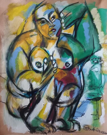 Painting titled "" mon amour unique,…" by Sam Keusseyan Gladiateur, Original Artwork, Acrylic
