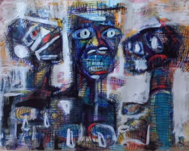 Peinture intitulée "" les pauvres seron…" par Sam Keusseyan Gladiateur, Œuvre d'art originale, Acrylique