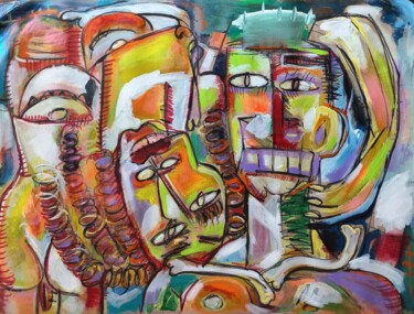 Malerei mit dem Titel "" mon cœur brise da…" von Sam Keusseyan Gladiateur, Original-Kunstwerk, Acryl