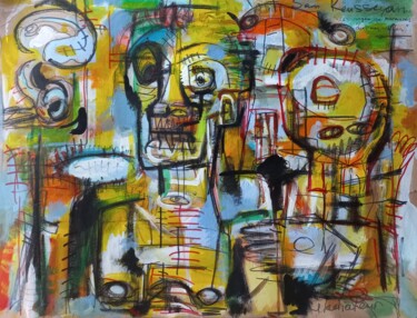 Malerei mit dem Titel "" les anges murmure…" von Sam Keusseyan Gladiateur, Original-Kunstwerk, Acryl