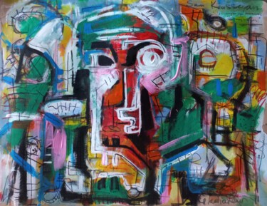 Malerei mit dem Titel "" les anges murmure…" von Sam Keusseyan Gladiateur, Original-Kunstwerk, Acryl