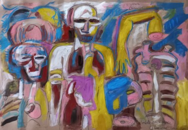 Pittura intitolato "" suis en silence..…" da Sam Keusseyan Gladiateur, Opera d'arte originale, Acrilico