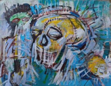 Malerei mit dem Titel "" un soleil dans la…" von Sam Keusseyan Gladiateur, Original-Kunstwerk, Acryl