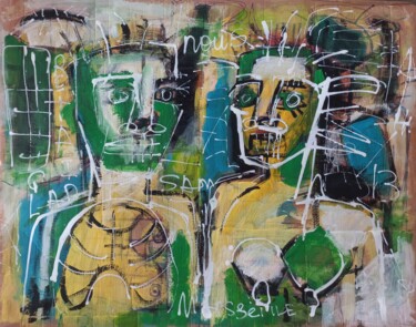 Malerei mit dem Titel "" nous.."" von Sam Keusseyan Gladiateur, Original-Kunstwerk, Acryl