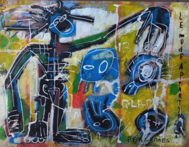 Painting titled "" le monde n'appart…" by Sam Keusseyan Gladiateur, Original Artwork, Acrylic