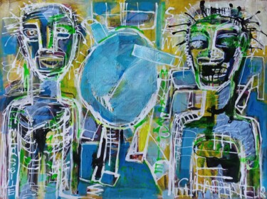 Malerei mit dem Titel "" les criminels.."" von Sam Keusseyan Gladiateur, Original-Kunstwerk, Acryl