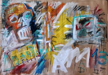 Malerei mit dem Titel "" la vie morte dans…" von Sam Keusseyan Gladiateur, Original-Kunstwerk, Acryl