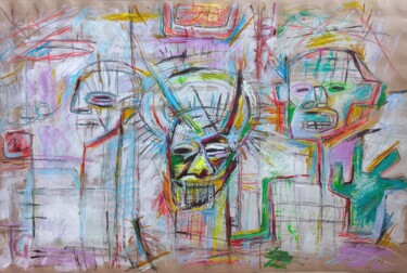 Painting titled "" vie et mort comme…" by Sam Keusseyan Gladiateur, Original Artwork, Acrylic