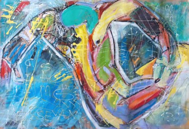 Malerei mit dem Titel "" l'air sur mes ail…" von Sam Keusseyan Gladiateur, Original-Kunstwerk, Acryl