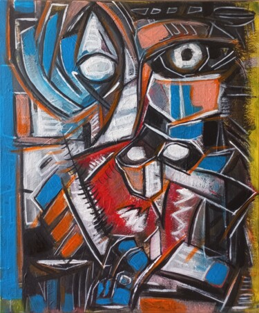 Pittura intitolato "" être un artiste..…" da Sam Keusseyan Gladiateur, Opera d'arte originale, Acrilico