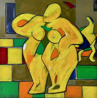 Painting titled "" mon amour que t'e…" by Sam Keusseyan Gladiateur, Original Artwork, Acrylic