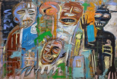 Malerei mit dem Titel "" après la mort.."" von Sam Keusseyan Gladiateur, Original-Kunstwerk, Acryl