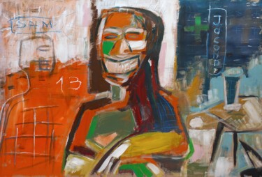 Pintura intitulada "" Joconde.." 6hh" por Sam Keusseyan Gladiateur, Obras de arte originais, Acrílico
