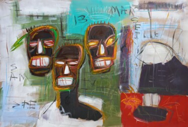Malerei mit dem Titel "" trois libertés.."" von Sam Keusseyan Gladiateur, Original-Kunstwerk, Acryl