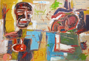 Painting titled "" l'homme sans vale…" by Sam Keusseyan Gladiateur, Original Artwork, Acrylic