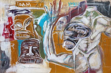 Pittura intitolato "" contre la guerre.…" da Sam Keusseyan Gladiateur, Opera d'arte originale, Acrilico
