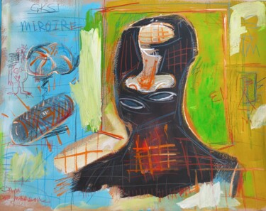Картина под названием "" l'homme mystère..…" - Sam Keusseyan Gladiateur, Подлинное произведение искусства, Акрил