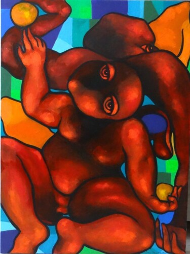 Painting titled ""Le fruit de la vie…" by Sam Keusseyan Gladiateur, Original Artwork, Acrylic