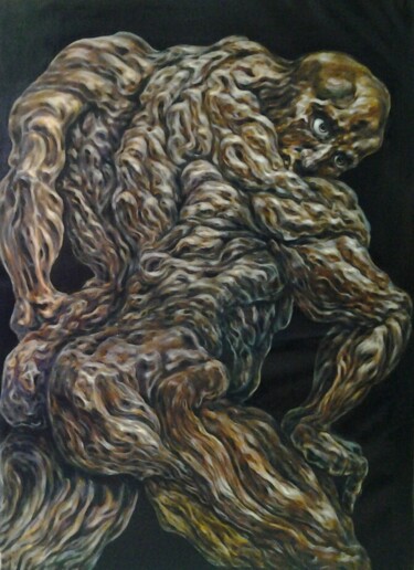 Peinture intitulée "" La force de mon c…" par Sam Keusseyan Gladiateur, Œuvre d'art originale, Huile