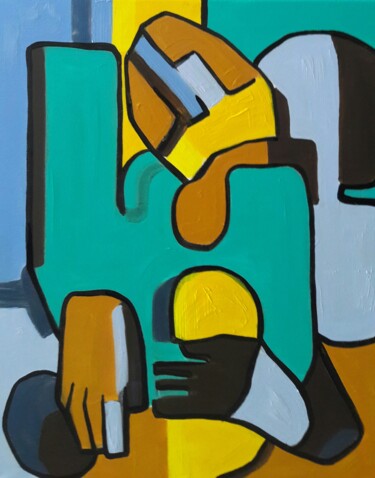 Painting titled "" Mon coeur amoureu…" by Sam Keusseyan Gladiateur, Original Artwork, Acrylic