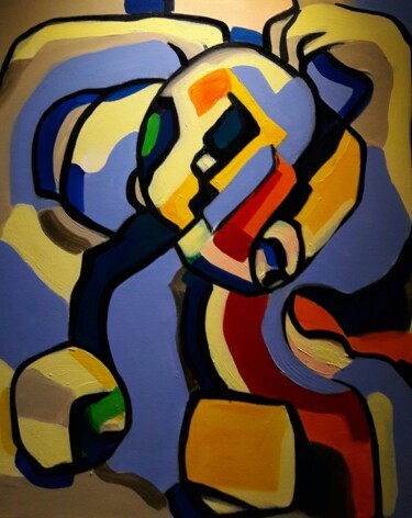 Painting titled "" Doubles visages "" by Sam Keusseyan Gladiateur, Original Artwork, Acrylic