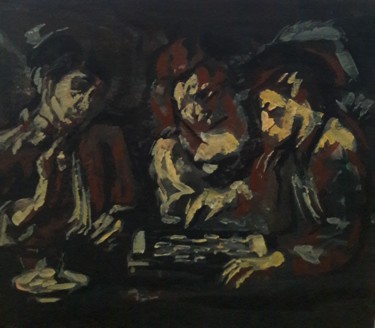 Peinture intitulée "Le Caravage étude.." par Sam Keusseyan, Œuvre d'art originale, Acrylique