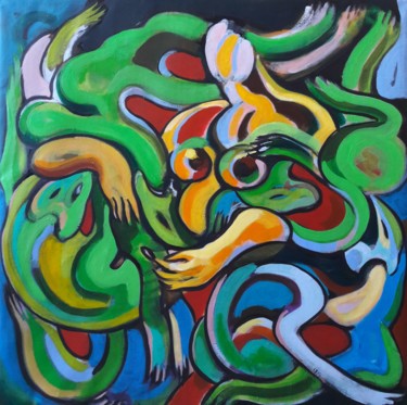 Painting titled "" La Joconde "" by Sam Keusseyan, Original Artwork, Acrylic