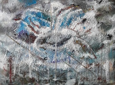 Malerei mit dem Titel "" pigeon blanc "" von Sam Keusseyan, Original-Kunstwerk, Acryl
