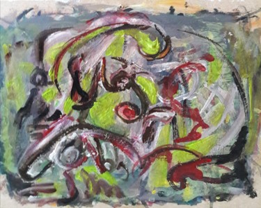 Malerei mit dem Titel "femme en douche" von Sam Keusseyan, Original-Kunstwerk, Acryl